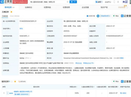 雪人集團布局海南自貿港，成立國際投資發展公司聚焦新興能源技術研發